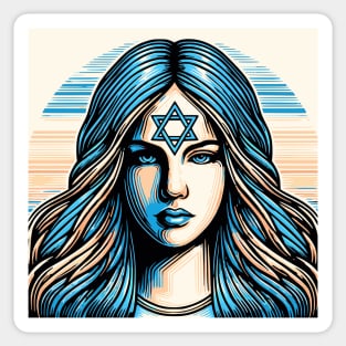 Fierce Jewish Woman with Star of David Sticker